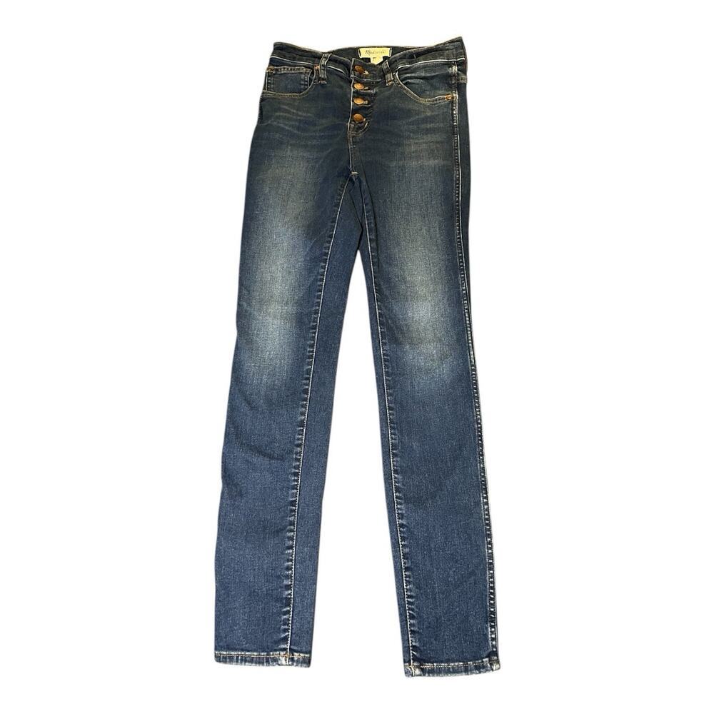 Madewell 10" High-Rise Button Fly Stretch‎ Skinny Jeans Women's 26 Medium Wash